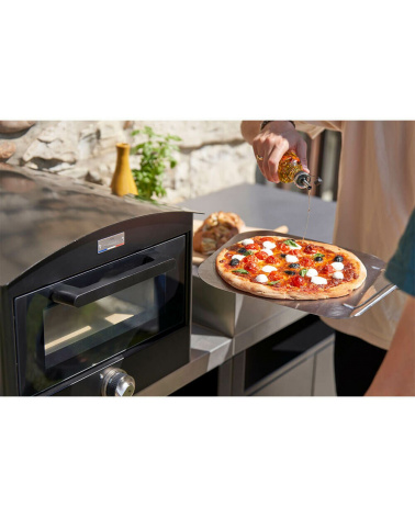 Forno Pizza elettrico 350 nero pietra refrattaria Le Marquier