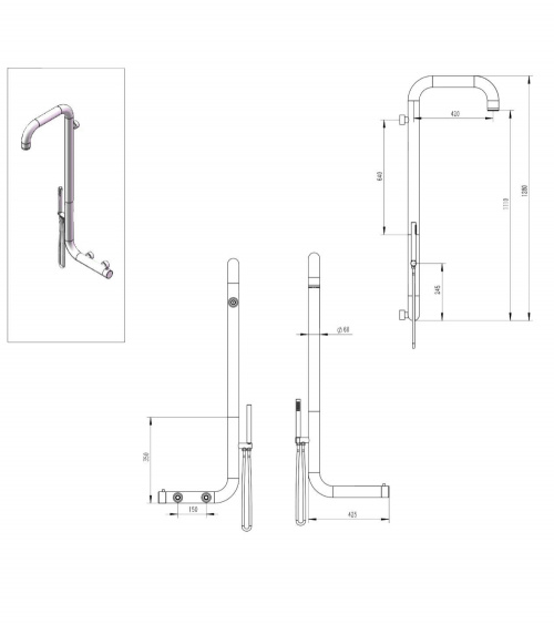 Doccia Arborea Inox Sined