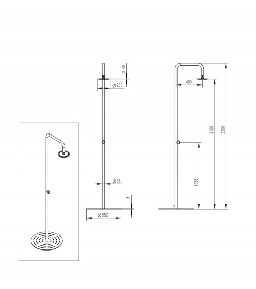 Doccia Simius Inox Sined