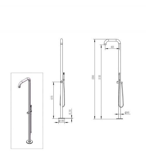 Doccia Sassari Inox Sined