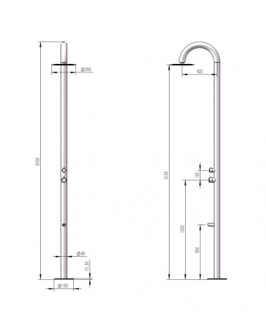 Doccia Palau Fredda Inox Sined