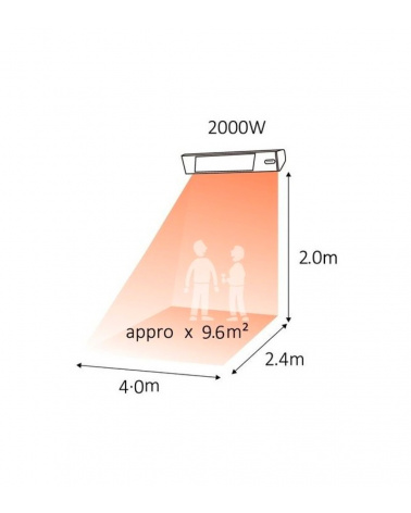 Riscaldatore Caldo vetro nero 2000 Sined