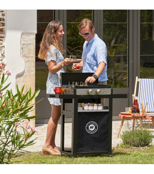 Plancha Francaise a gas gpl con carrello Le Marquier