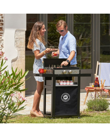 Plancha Francaise a gas gpl con carrello Le Marquier