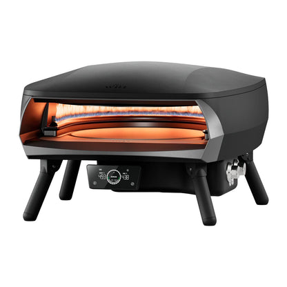 Forno pizza a gas Witt ETNA Rotante Control 16” Nero con pietra rotante - Outdoor Privé