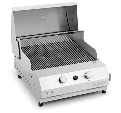 Barbecue a gas Pianeta Grill Fry Top 500 High con 2 Fuochi e Griglia scolo a V - Outdoor Privé