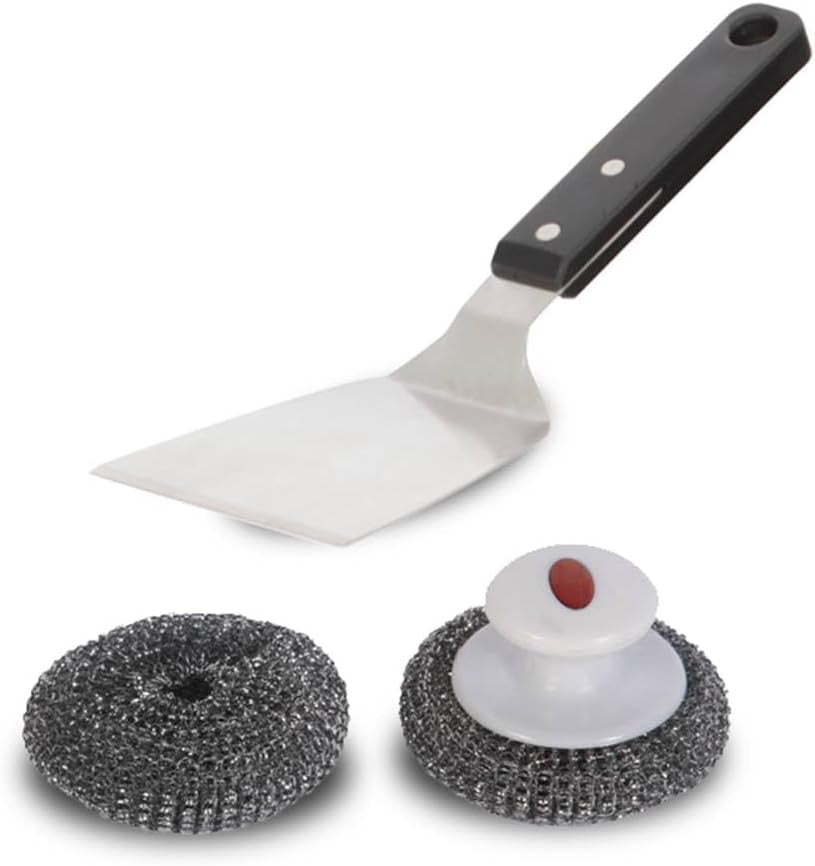 Kit di pulizia con spatola e due pagliette in acciaio inox Le Marquier - Outdoor Privé