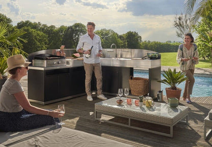 Cucina angolo 5 elementi Le Marquier – top acciaio nero - Outdoor Privé