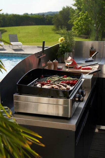 Cucina angolo 5 elementi Le Marquier – top acciaio nero - Outdoor Privé