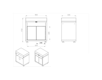 Mobile Nero per Cucina da esterno con Ante senza cassetto Le Marquier - Outdoor Privé