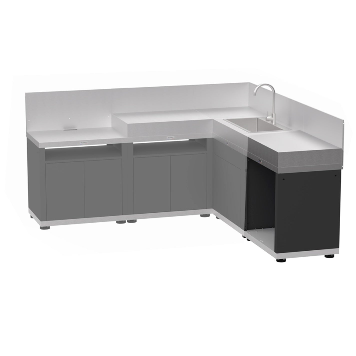 Mobile aperto Piano lavoro finitura Acciaio inox Le Marquier - Outdoor Privé