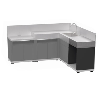 Mobile aperto Piano lavoro finitura Acciaio inox Le Marquier - Outdoor Privé
