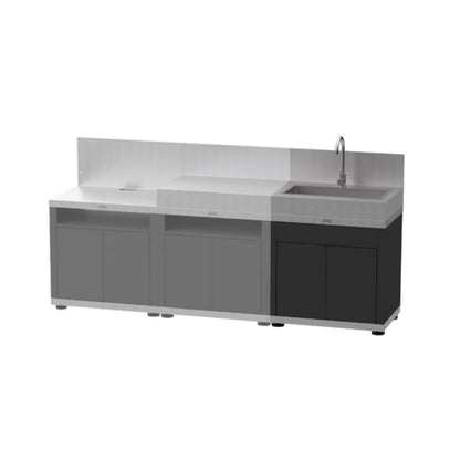 Mobile con lavandino e miscelatore Le Marquier DUO in acciaio inox - Outdoor Privé