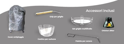 Barbecue a Carbone Kamado Lisa 16" da appoggio - Outdoor Privé