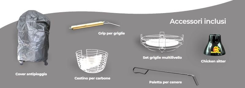 Barbecue a Carbone Kamado Lisa 16" da appoggio - Outdoor Privé