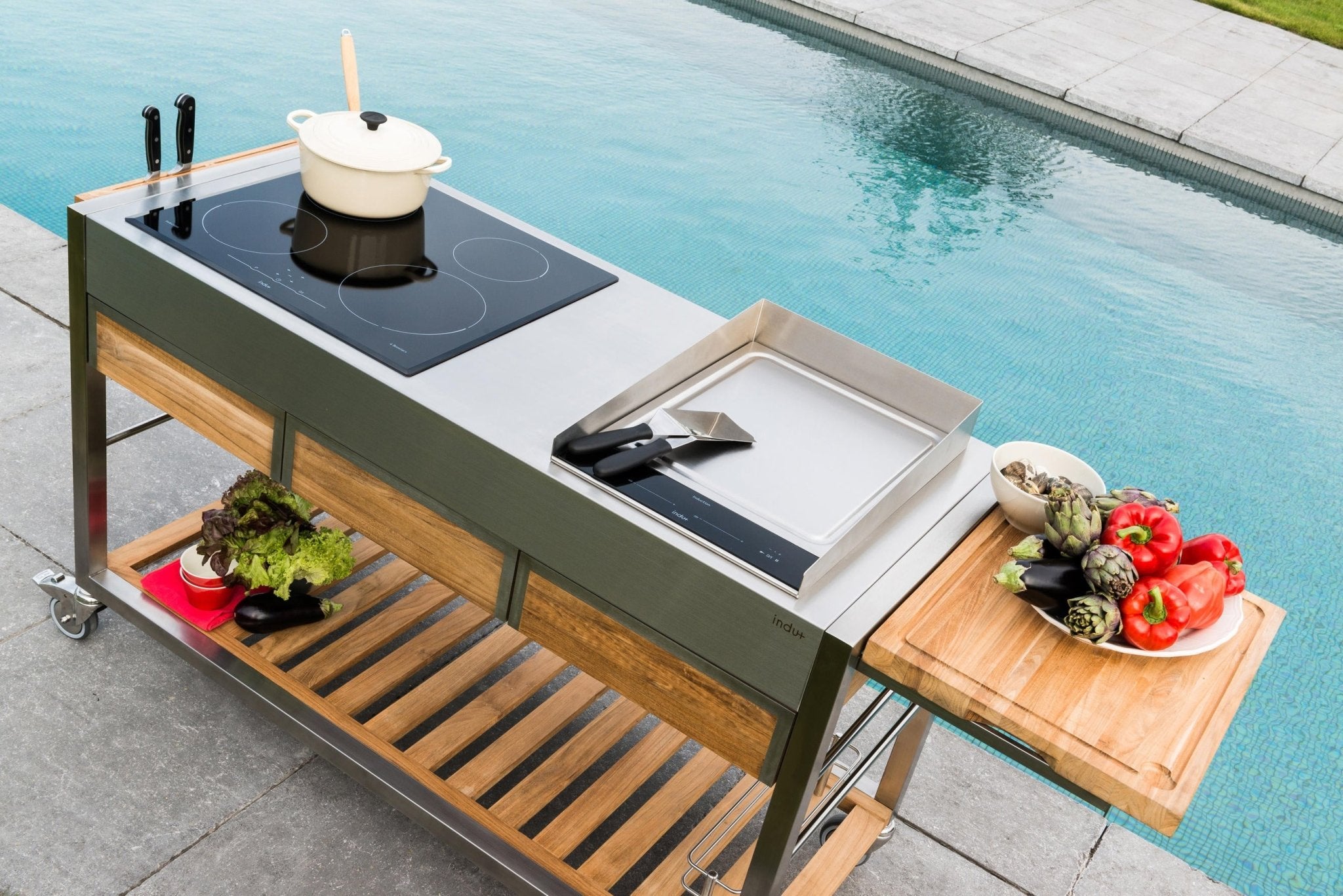 Cucina mobile per piano cottura con ruote Tomboy Duo Indu+ - Outdoor Privé