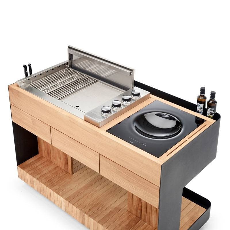 Cucina mobile per piano cottura con ruote Bilba Duo Indu+ - Outdoor Privé
