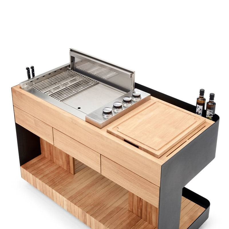 Cucina mobile per piano cottura con ruote Bilba Duo Indu+ - Outdoor Privé