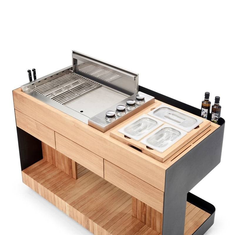 Cucina mobile per piano cottura con ruote Bilba Duo Indu+ - Outdoor Privé