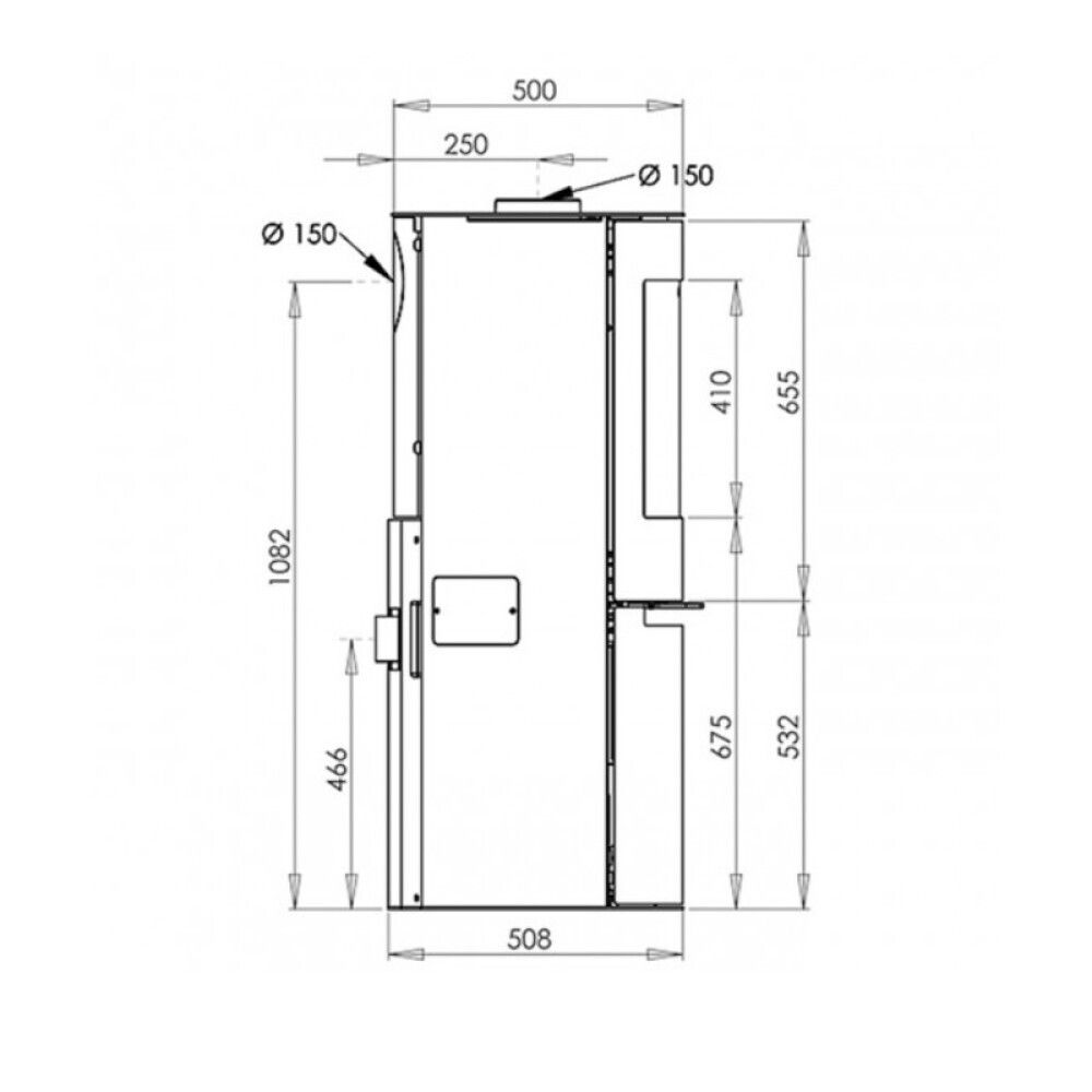 Stufa ibrida Aduro H2 7 kW A+ | Legna + pellet, Ø150, Wi - Fi - Outdoor Privé