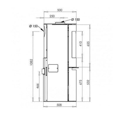 Stufa ibrida Aduro H2 7 kW A+ | Legna + pellet, Ø150, Wi - Fi - Outdoor Privé