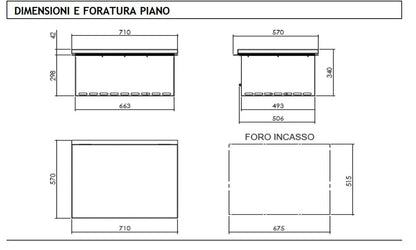 Barbecue Plancha a gas da incasso Pianeta Grill – 2 fuochi con piastra Teppanyaki inox - Outdoor Privé