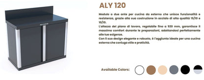 ALY 120 Modulo a 2 ante per cucina da esterno in acciaio verniciato MSA Cooking - Outdoor Privé