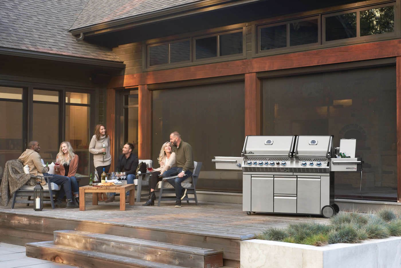 Barbecue a gas Napoleon Prestige PRO 825 RSIB – doppia cappa, girarrosto e infrarossi - Outdoor Privé
