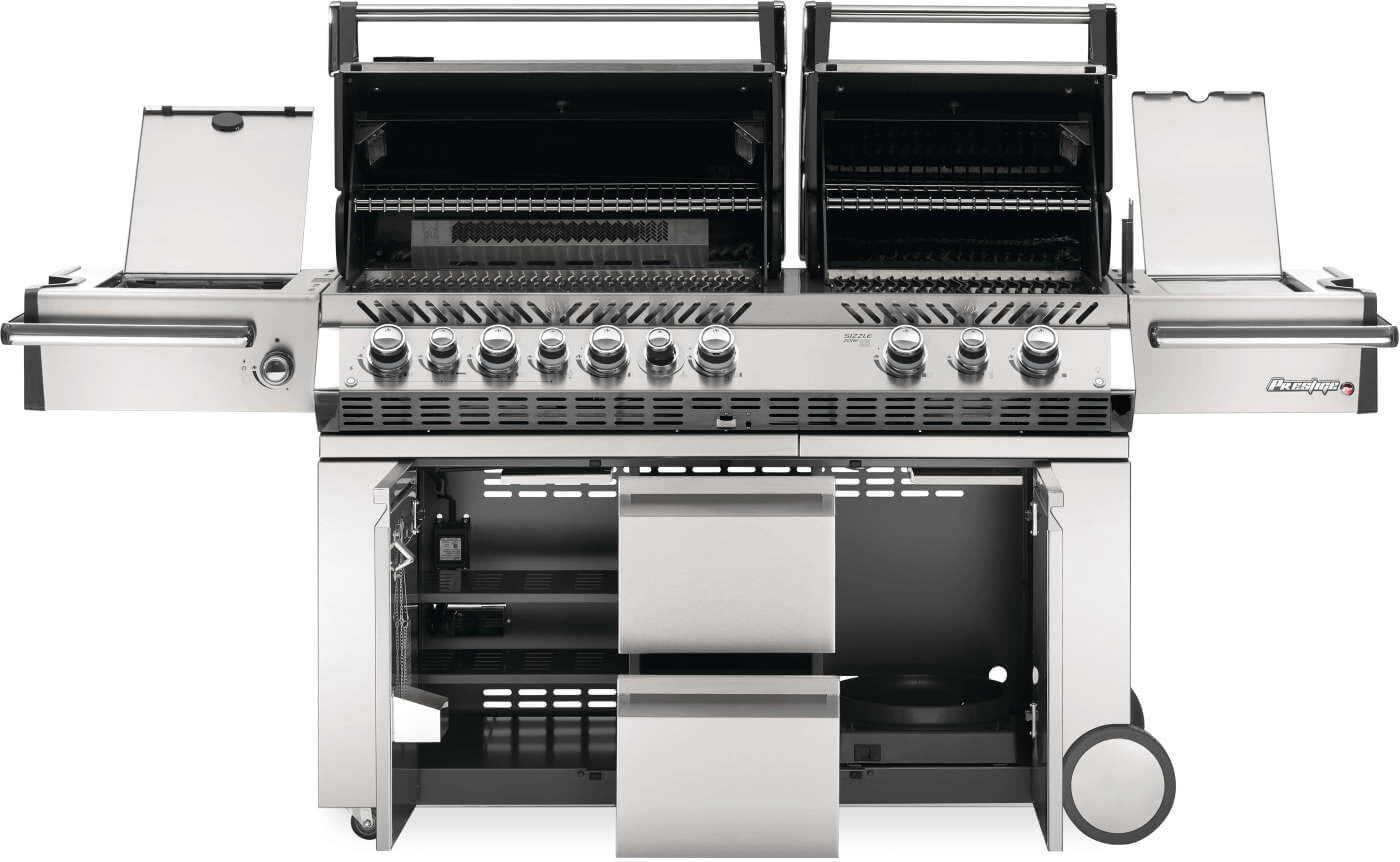 Barbecue a gas Napoleon Prestige PRO 825 RSIB – doppia cappa, girarrosto e infrarossi - Outdoor Privé