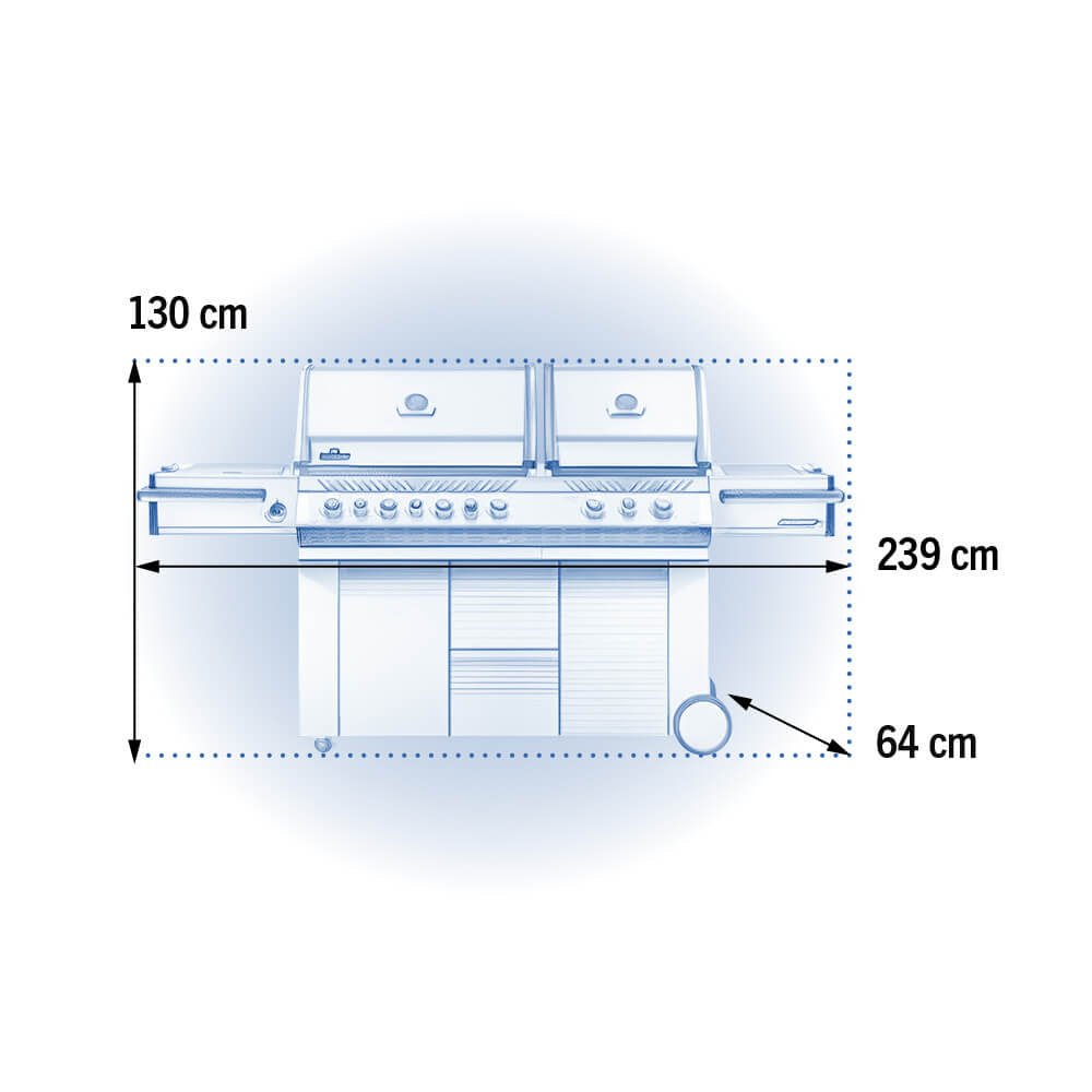 Barbecue a gas Napoleon Prestige PRO 825 RSIB – doppia cappa, girarrosto e infrarossi - Outdoor Privé