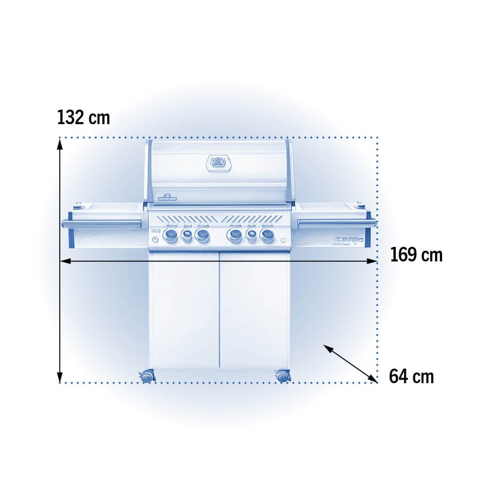Barbecue a gas Napoleon Prestige PRO 500 RSIB – 4 bruciatori, infrarossi e finiture inox - Outdoor Privé