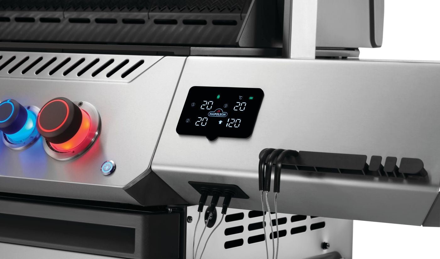 Barbecue a gas Napoleon Prestige 500 Connected – 4 bruciatori, tecnologia intelligente e finiture inox - Outdoor Privé