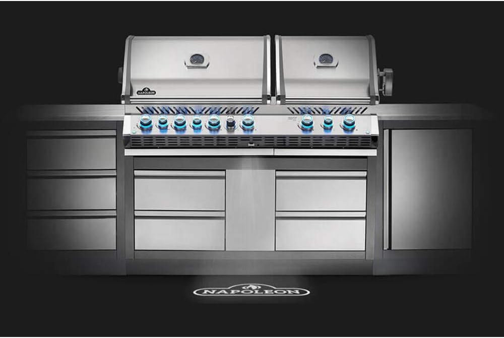 Barbecue a gas da incasso Napoleon Prestige BIPRO825RBI – doppia cottura, girarrosto e infrarosso professionale