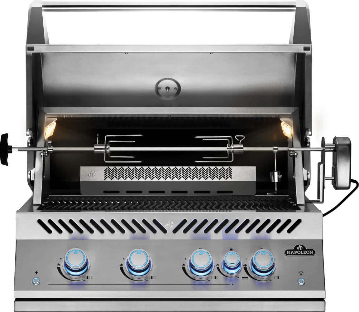 Barbecue a gas da incasso Napoleon BIG32RB – 5 bruciatori, girarrosto e infrarosso posteriore - Outdoor Privé