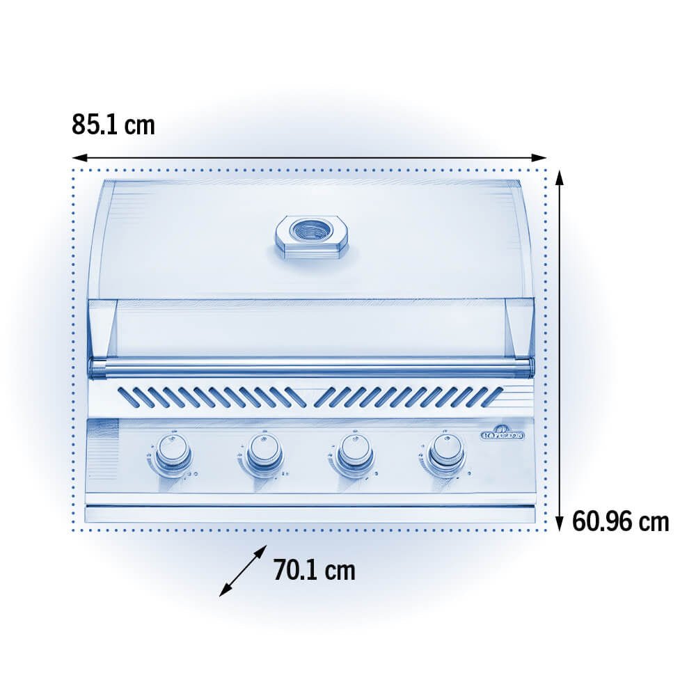 Barbecue a gas da incasso Napoleon BI32 Serie 500 – 4 bruciatori, acciaio inox e griglie WAVE™ - Outdoor Privé