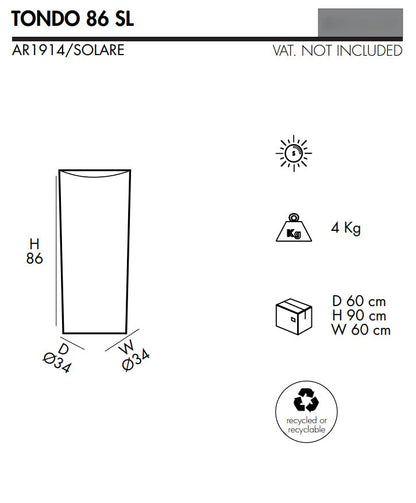 Vaso luminoso Tondo 86 SL in resina rotondo 86 cm Arkema - Outdoor Privé