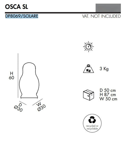 Lampada da terra fotovoltaico Osca SL Arkema - Outdoor Privé