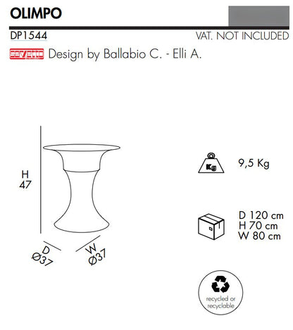 Tavolo componibile Olimpo in polietilene da Ø37 cm Arkema - Outdoor Privé
