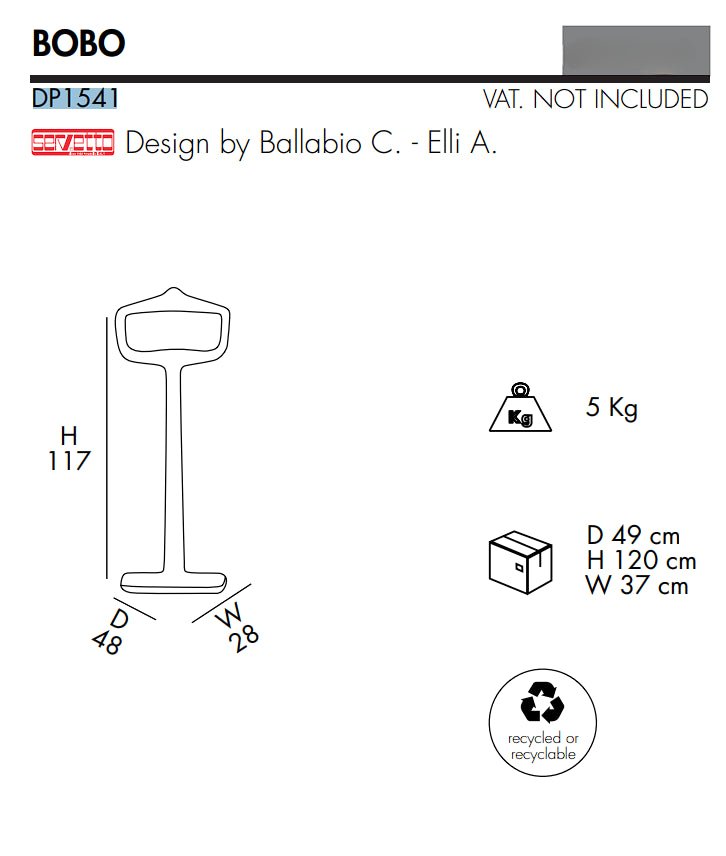 Appendiabiti Bobo in polietilene Arkema - Outdoor Privé