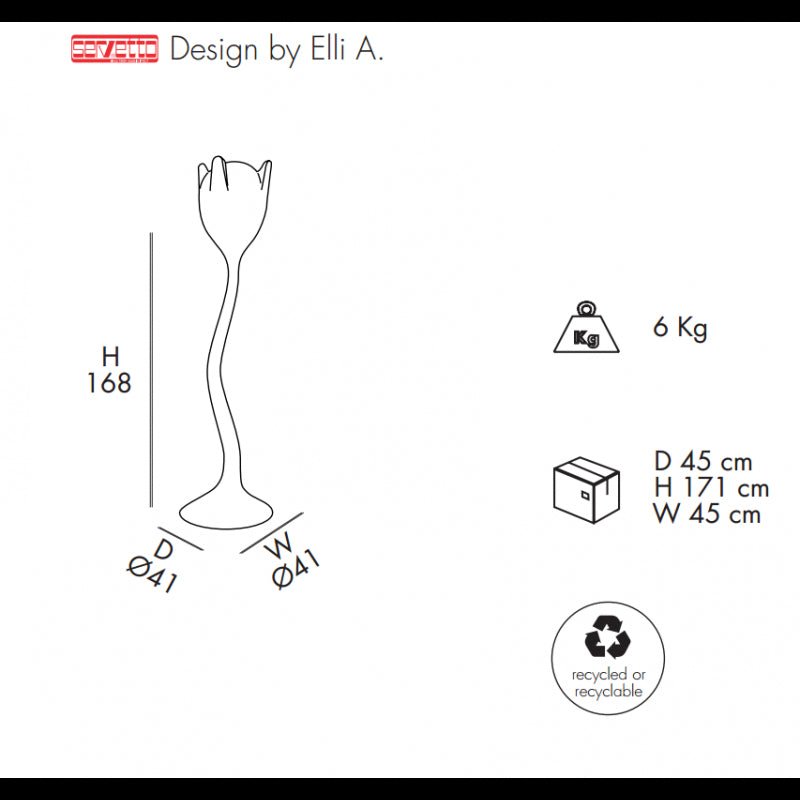 Appendiabiti Tulipan in resina Arkema - Outdoor Privé