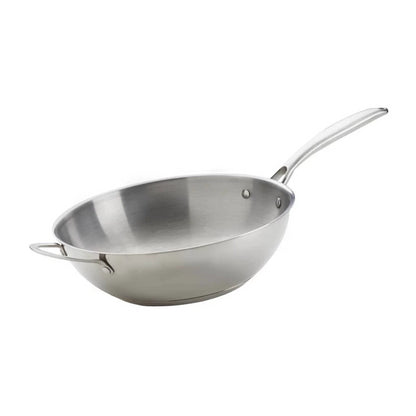 WOK INOX 30 CM CON MANICO NAPOLEON - Outdoor Privé