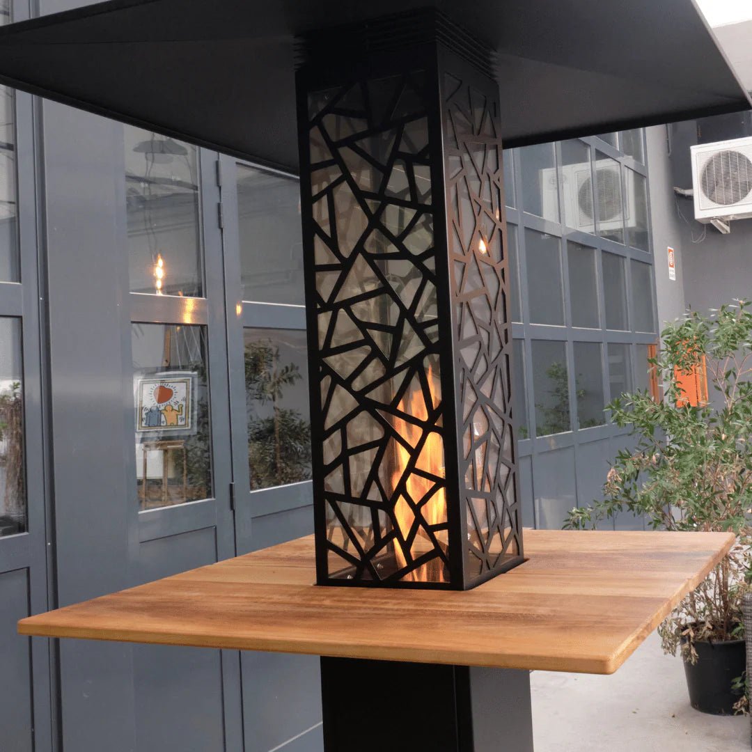 Riscaldatore a pellet Flamec Virgilio - fiamma 360° - Outdoor Privé