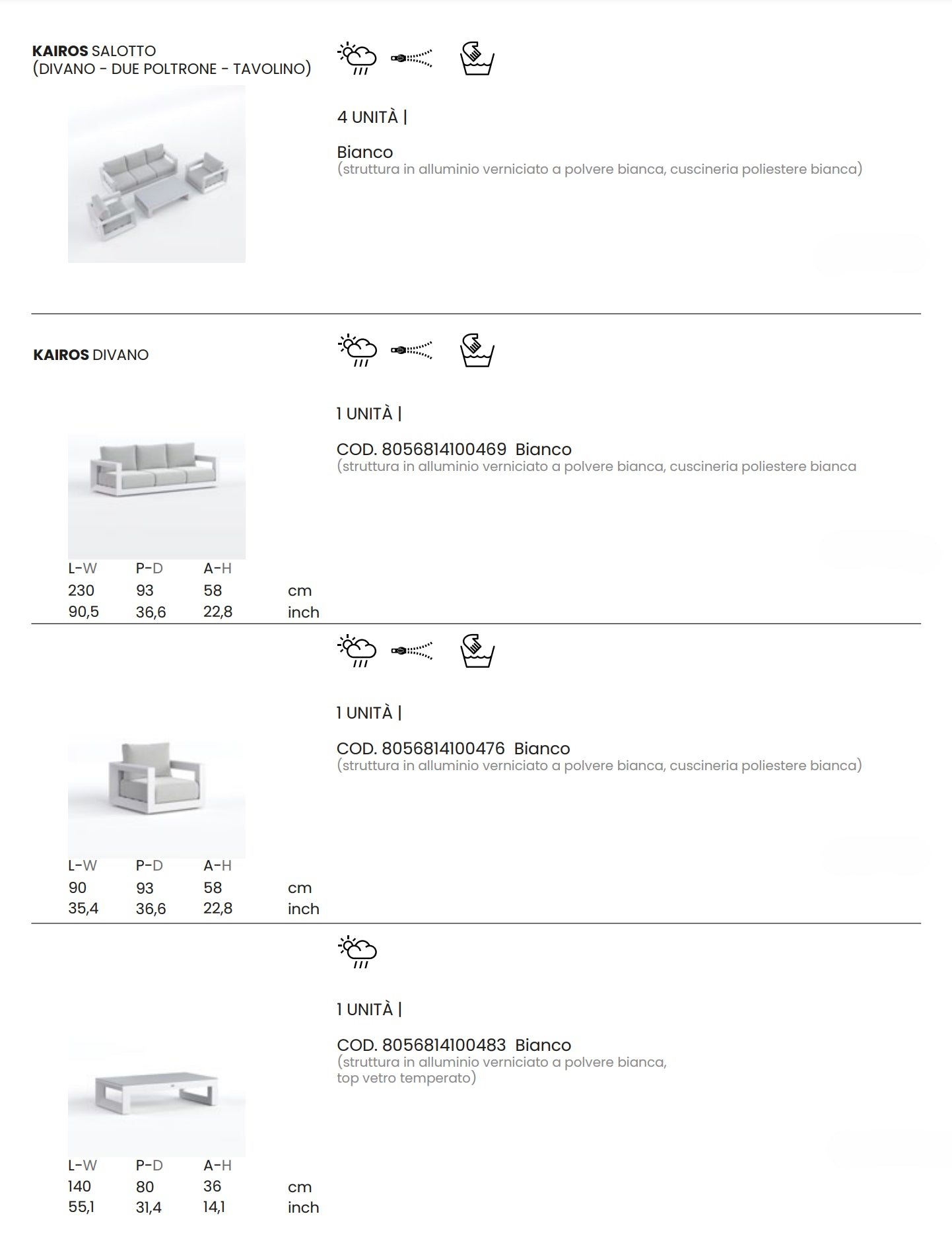 Set Salotto Kairos Solaris - Outdoor Privé