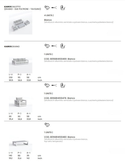 Set Salotto Kairos Solaris - Outdoor Privé
