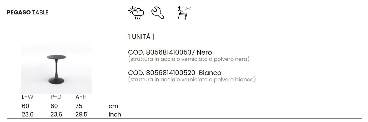 TAVOLO PEGASO SOLARIS - Outdoor Privé