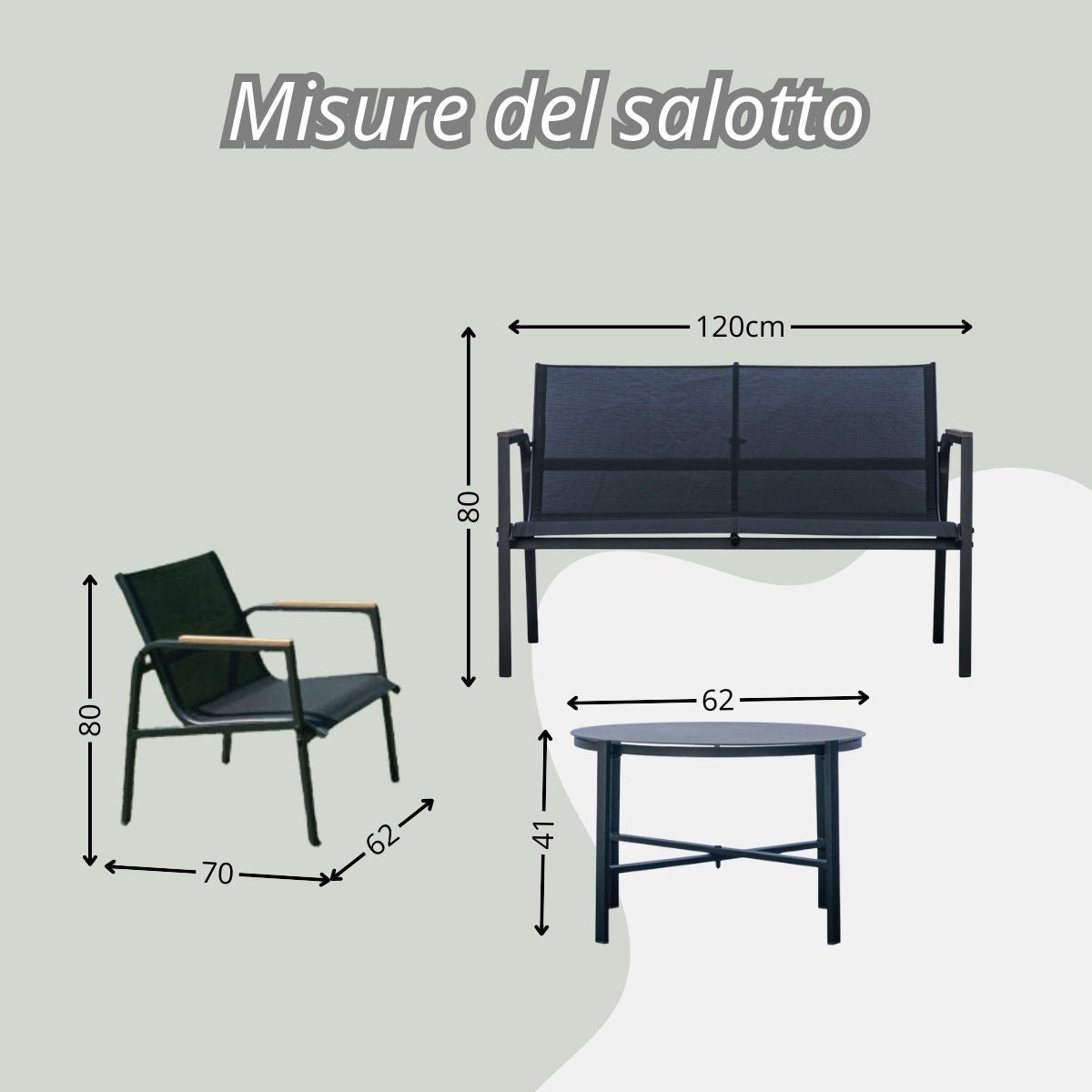Set Salotto da giardino in ferro Tarquinia - Outdoor Privé