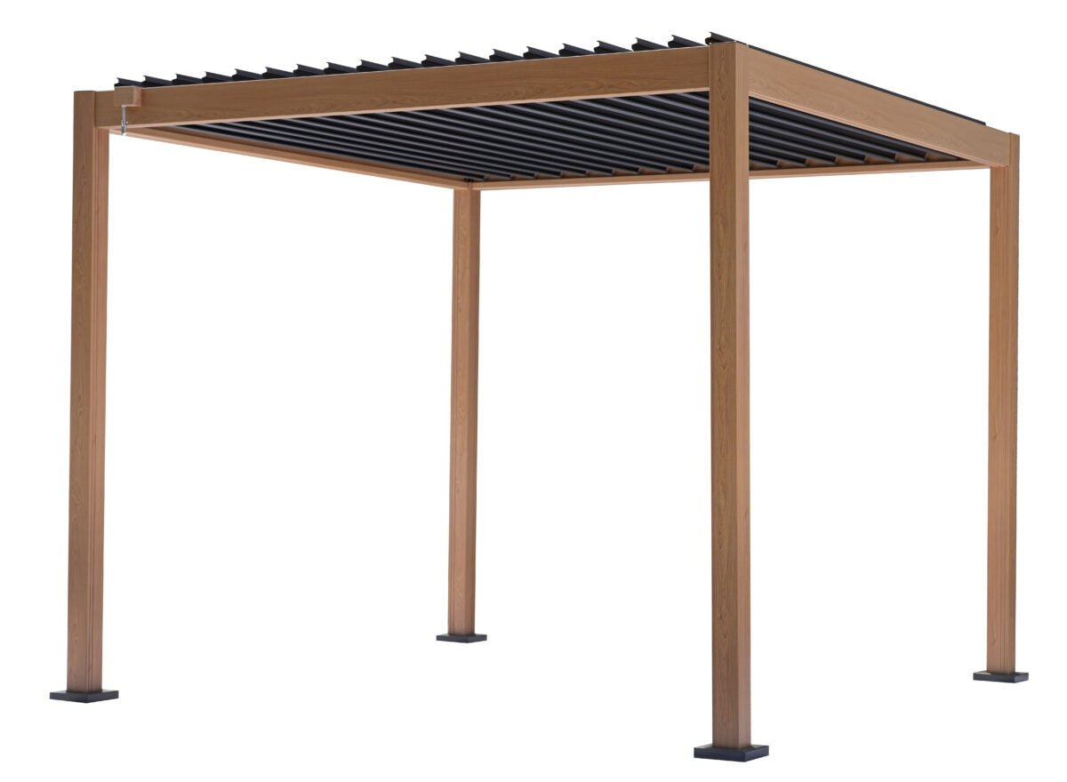 PERGOLA ALLUMINIO TEXAS 3X3 MT. EFFETTO LEGNO - Outdoor Privé