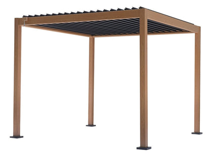 PERGOLA ALLUMINIO TEXAS 3X3 MT. EFFETTO LEGNO - Outdoor Privé