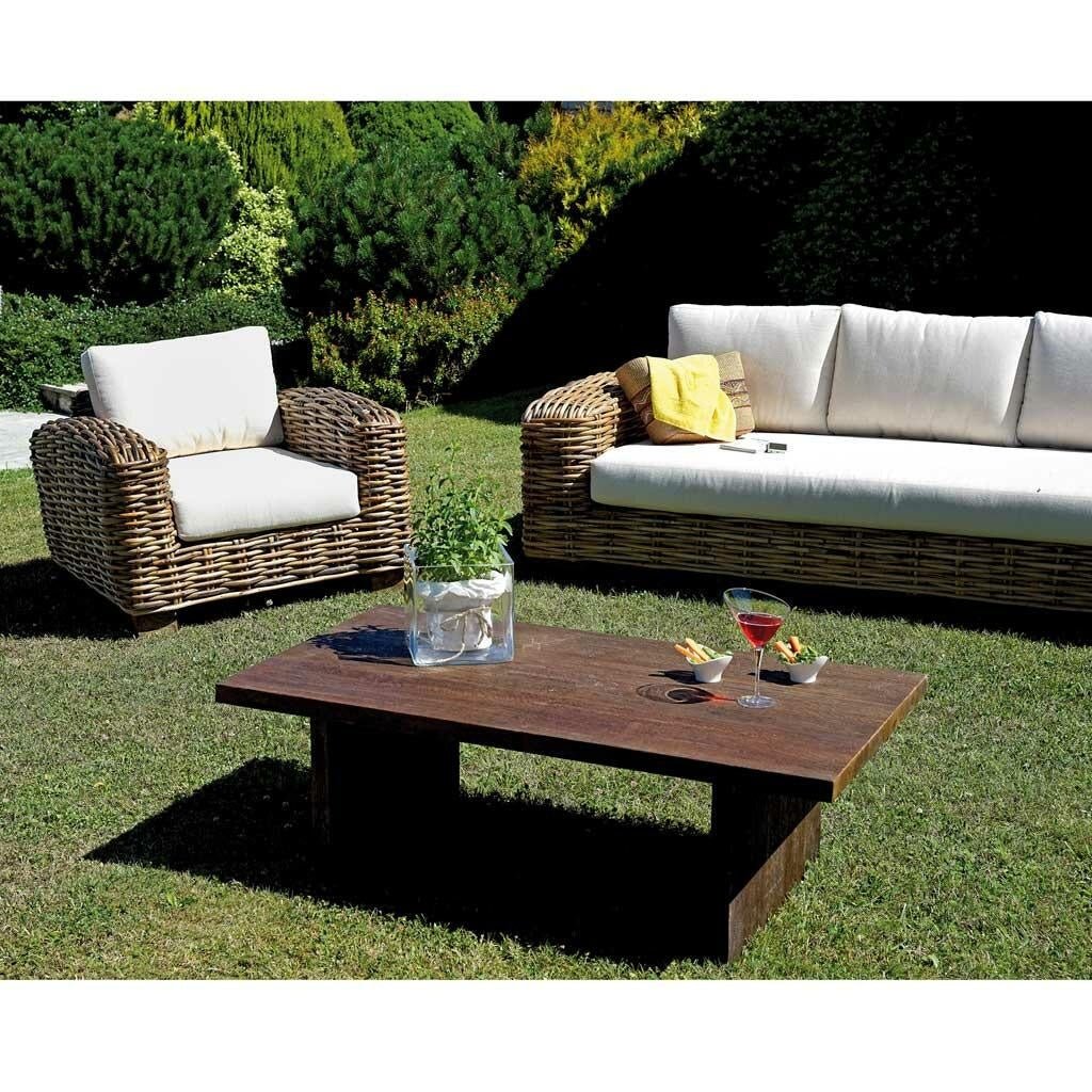 Set salotto da giardino Bangalore in rattan gigante naturale - Outdoor Privé
