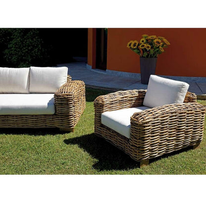 Set salotto da giardino Bangalore in rattan gigante naturale - Outdoor Privé